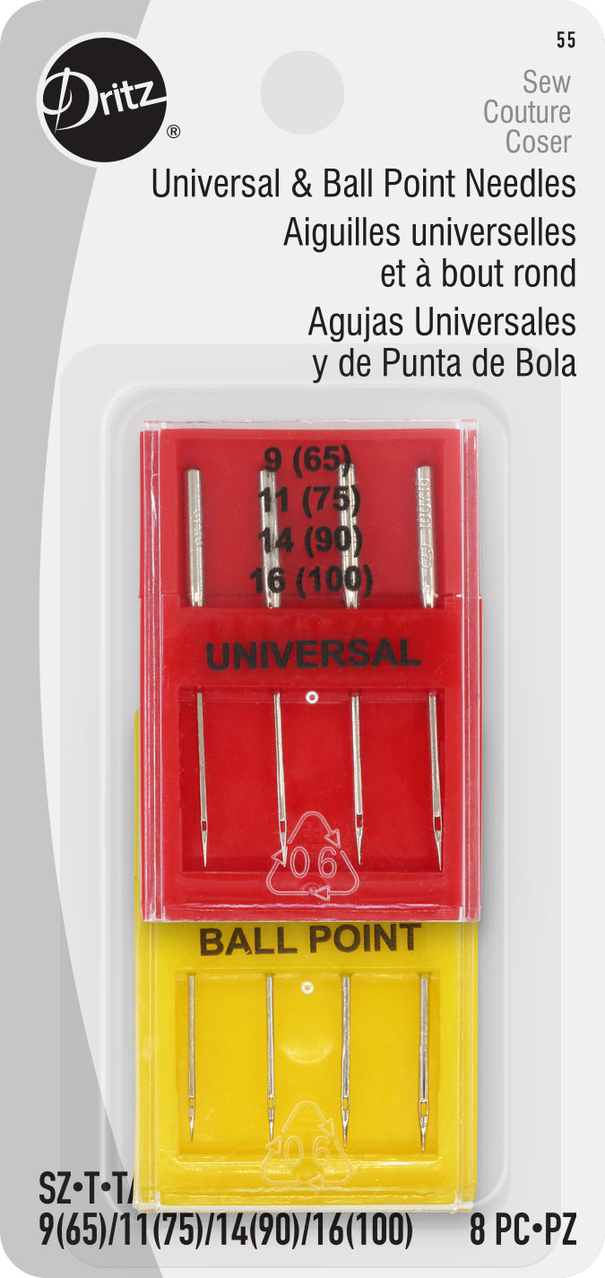 Dritz Universal & Ball Point Machine Needles 8/Pkg